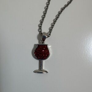 Wine glass necklace